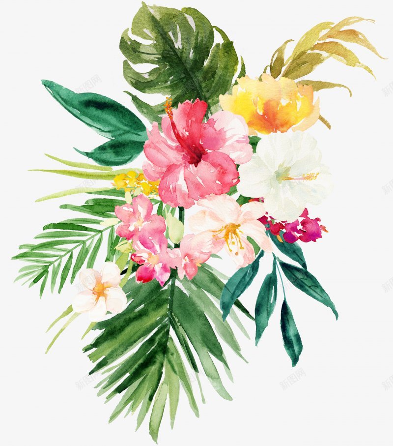 夏日手绘水彩花朵花卉婚庆png免抠素材_88icon https://88icon.com 夏日手绘水彩花朵 花卉婚庆