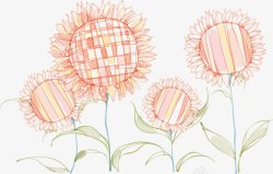 通手绘向日葵太阳花素材