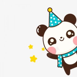 卡通动物快乐的熊猫装饰图素材