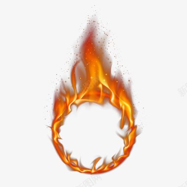 喷射的火焰图透明背景火圈边框烈火点燃燃烧烈焰火焰火苗爆炸图标图标