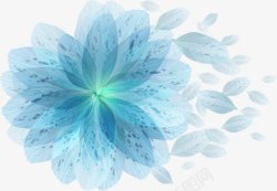 蓝色花卉花朵鲜花绘画图素材
