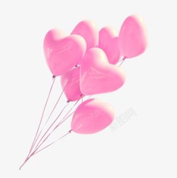 粉色气球礼盒丝带箱子柜子浪漫丝带礼盒气球情书爱心素材