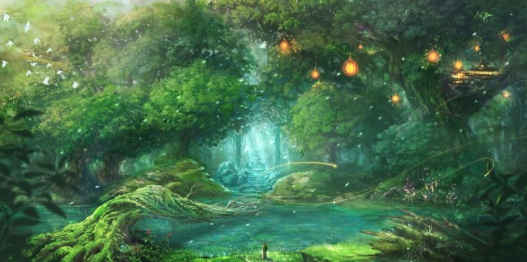 梦幻森林背景图梦幻森系背景