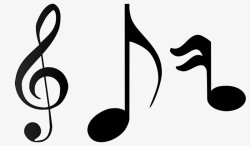 三个音乐符号透明图层创意音乐符号可爱音乐符号手绘音素材