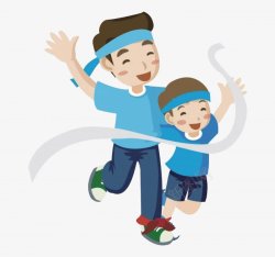 父子父亲与儿子男孩子插画卡通手绘点技能di素材