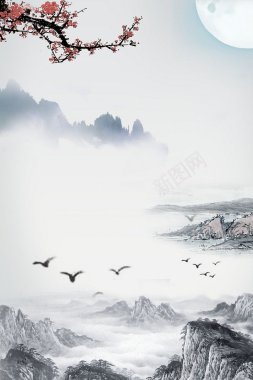 复古中国风水墨背景图广告背景背景