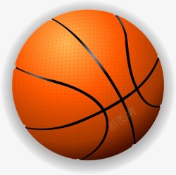 手绘写实篮球插图透明图层CBANBA打蓝球卡通篮球素材