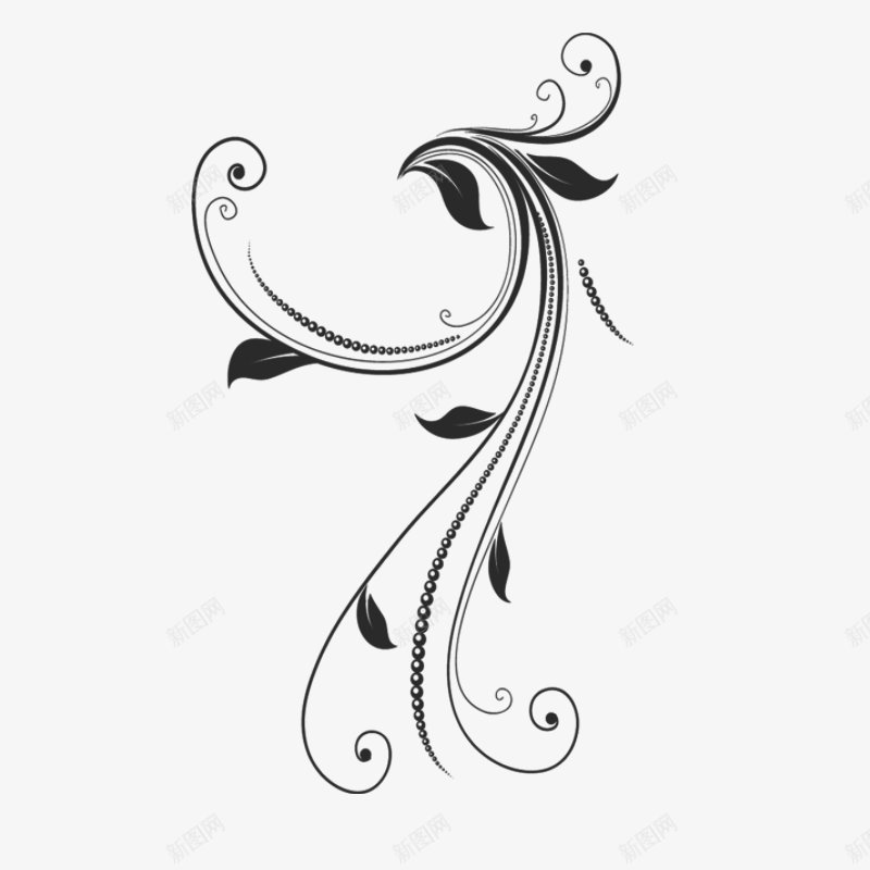 手绘简约黑白线条花纹装饰png免抠素材_88icon https://88icon.com  古风   华丽 古典 印花 黑白 图案  底纹  弧线  手绘  曲线 欧式  简约  线条  艺术  花卉  花纹 装饰