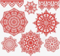 各种各样的红色花朵装饰图素材