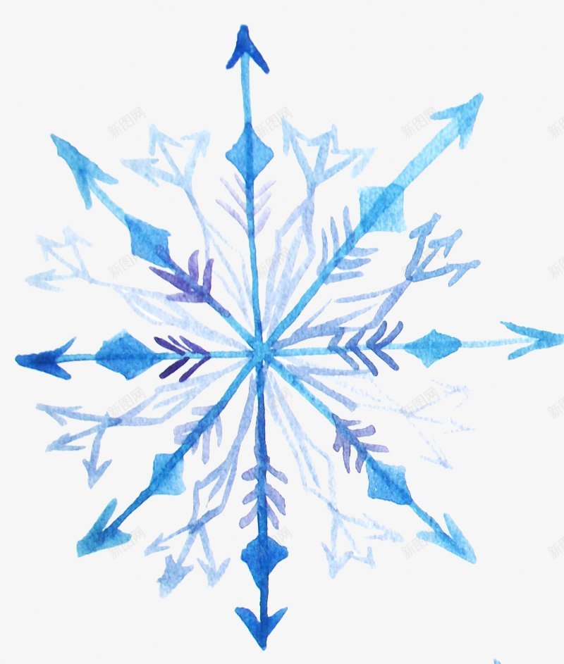 右上角放大大图handpaintedelemepng免抠素材_88icon https://88icon.com Snowflakes Watercolor elements painted 免扣设计精选集锦