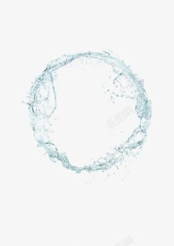 水圆形水纹水花液态圆形圆环水纹喷溅素材