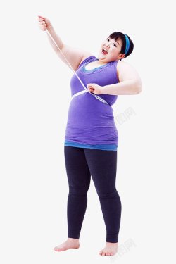 紫色胖子抠胖瘦对比减肥素材