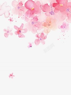 花粉色花花瓣花朵手绘油彩杂七杂八素材