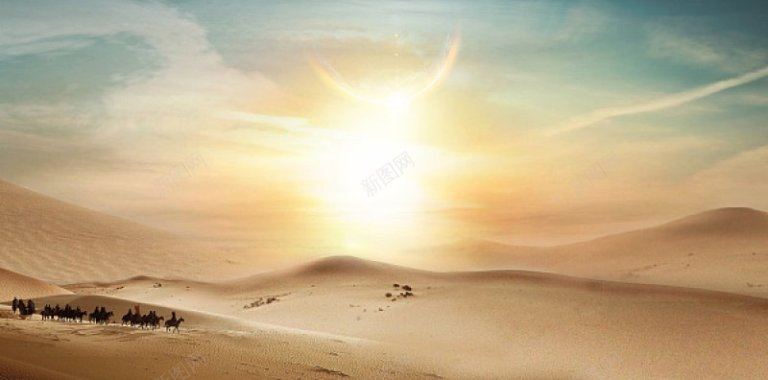 沙漠太阳背景图风景光线背景