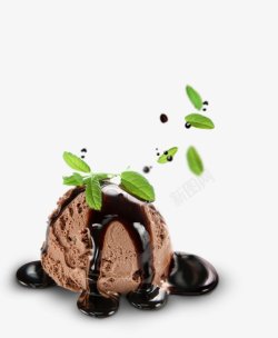 食物巧克力冰激凌球装饰图案素材