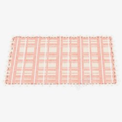 小清新粉色格子毯子手绘插画地毯常用素材