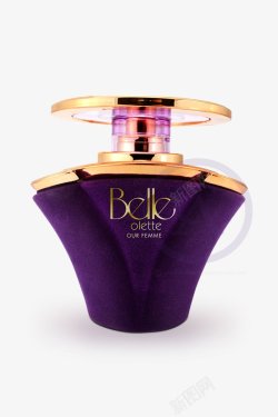 紫色香水瓶子透明包装香水背景图素材