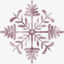 手绘圣诞节元素棕色雪花装饰图案素材