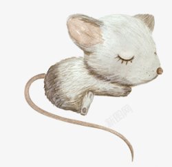 手绘水彩可爱老鼠图手绘彩绘水彩插画素材