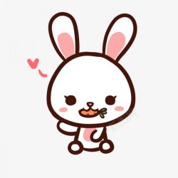 爱心兔手绘卡通动物可爱小兔子装饰图高清图片