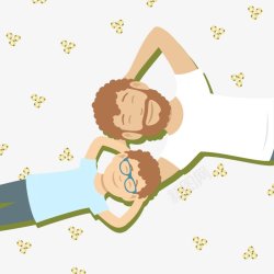 父子父亲与儿子男孩子插画卡通手绘点技能di素材