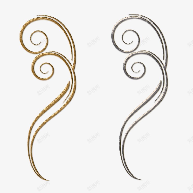 手绘古风中欧式简约线条花纹装饰png免抠素材_88icon https://88icon.com  古风 中国风 印花  古典  图案  底纹  弧线  手绘  曲线  中欧式  简约 金饰 线条 花纹 装饰