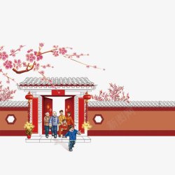 春节新年过年回家透明中国风和风古风民族风小素材