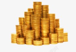 金银珠宝财富宝藏灬小狮子灬金色金币金条金色金属金子素材