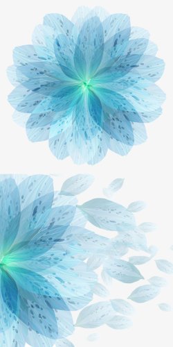手绘蓝色花卉花朵植物鲜花装饰素材