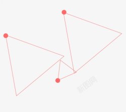 红色线条三角形素锦装饰素材