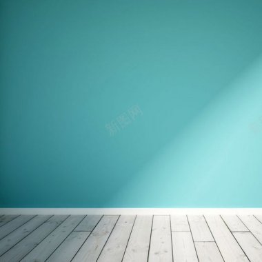 蓝绿墙地板背景背景