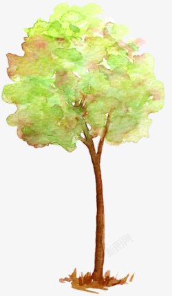 图手绘水彩树木专辑Vol001秋冬树木手绘水彩树集素材
