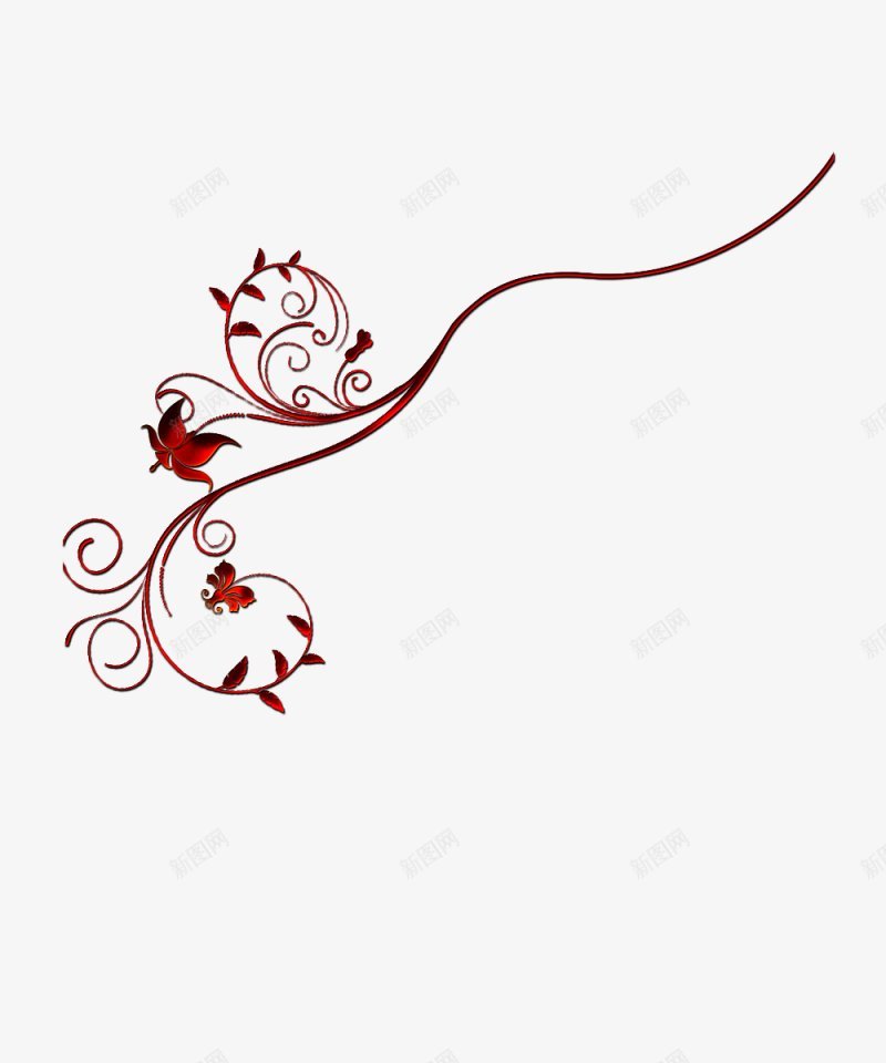 手绘简约线条花纹装饰png免抠素材_88icon https://88icon.com  巴洛克  华丽 棕红色 印花  古典 蝴蝶 图案  底纹  弧线  手绘  曲线  植物  欧式  简约  线条  艺术  花卉  花纹装饰
