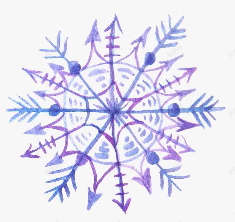 右上角放大大图handpaintedelemepng免抠素材_88icon https://88icon.com Snowflakes Watercolor elements painted 免扣设计精选集锦