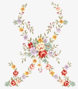 手绘花朵手绘花朵透明小花草植物花瓣树叶素材