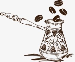 手绘咖啡咖啡豆手绘线稿素材
