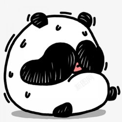 简笔画动物可爱的熊猫装饰图素材