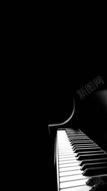 黑色钢琴H5背景图片免费H5背景背景