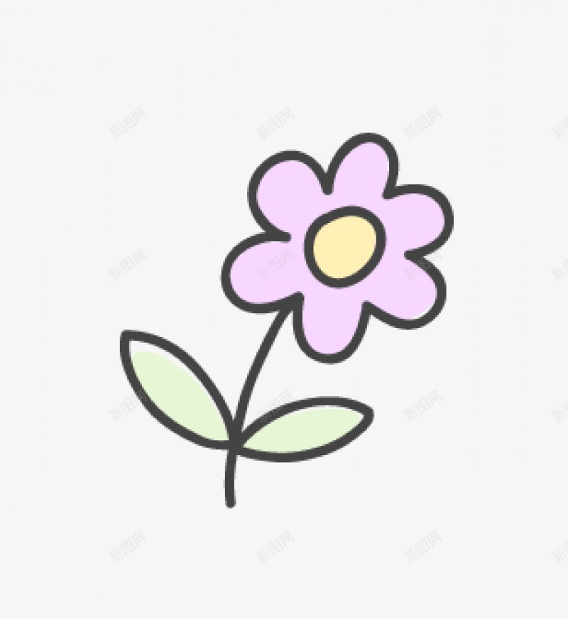 卡通手绘精美的鲜花插画png免抠素材_88icon https://88icon.com   鲜花  紫色花 盛开 花枝 美丽 手绘花朵 小清新 精美插画 简笔画 花装饰 