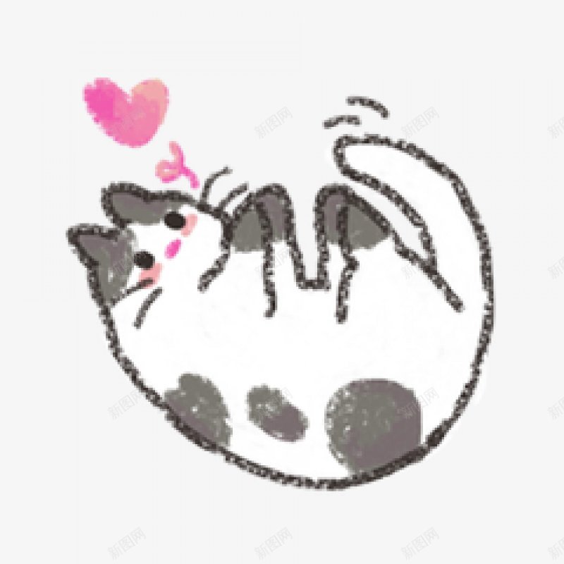 手绘卡通动物爱心小猫插画图png免抠素材_88icon https://88icon.com 卡通插画 可爱 小猫 猫咪 喵喵叫 黑白猫猫 爱心  精美绘画  飘亮 手绘猫 艺术  简笔画 水彩涂  装饰  插画