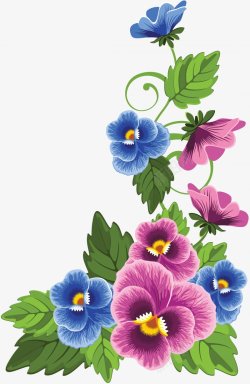 手绘水彩鲜艳的花朵花卉装饰图素材