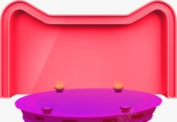 天猫3D立体风格的紫色促销舞台素材