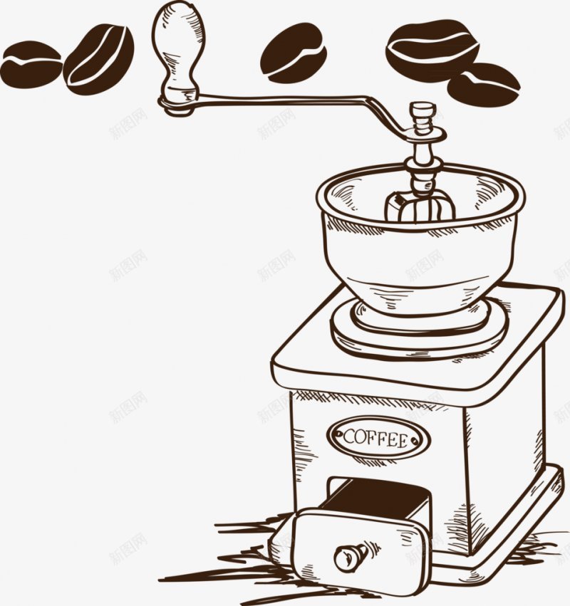 手绘咖啡咖啡豆咖啡机手绘线稿png免抠素材_88icon https://88icon.com 咖啡机 咖啡豆 手绘 手绘咖啡 线稿