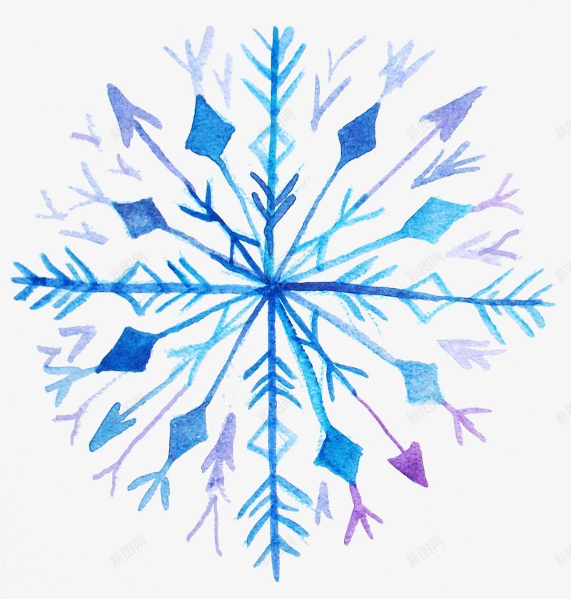 右上角放大大图handpaintedelemepng免抠素材_88icon https://88icon.com Snowflakes Watercolor elements painted 免扣设计精选集锦