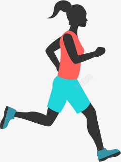 黑人跑步女人透明图层奔跑吧少年奔跑剪影奔跑卡通奔跑素材