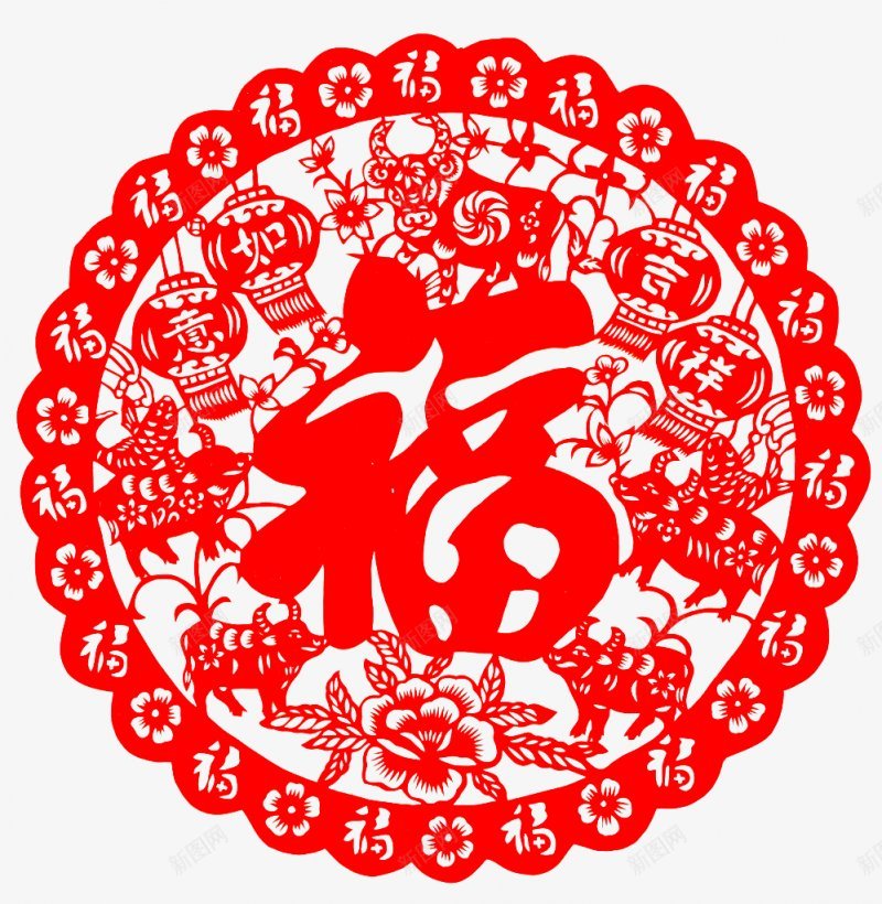 中国剪纸窗花福字中国剪纸花纹边框png免抠素材_88icon https://88icon.com 中国 剪纸 福字 窗花 花纹 边框