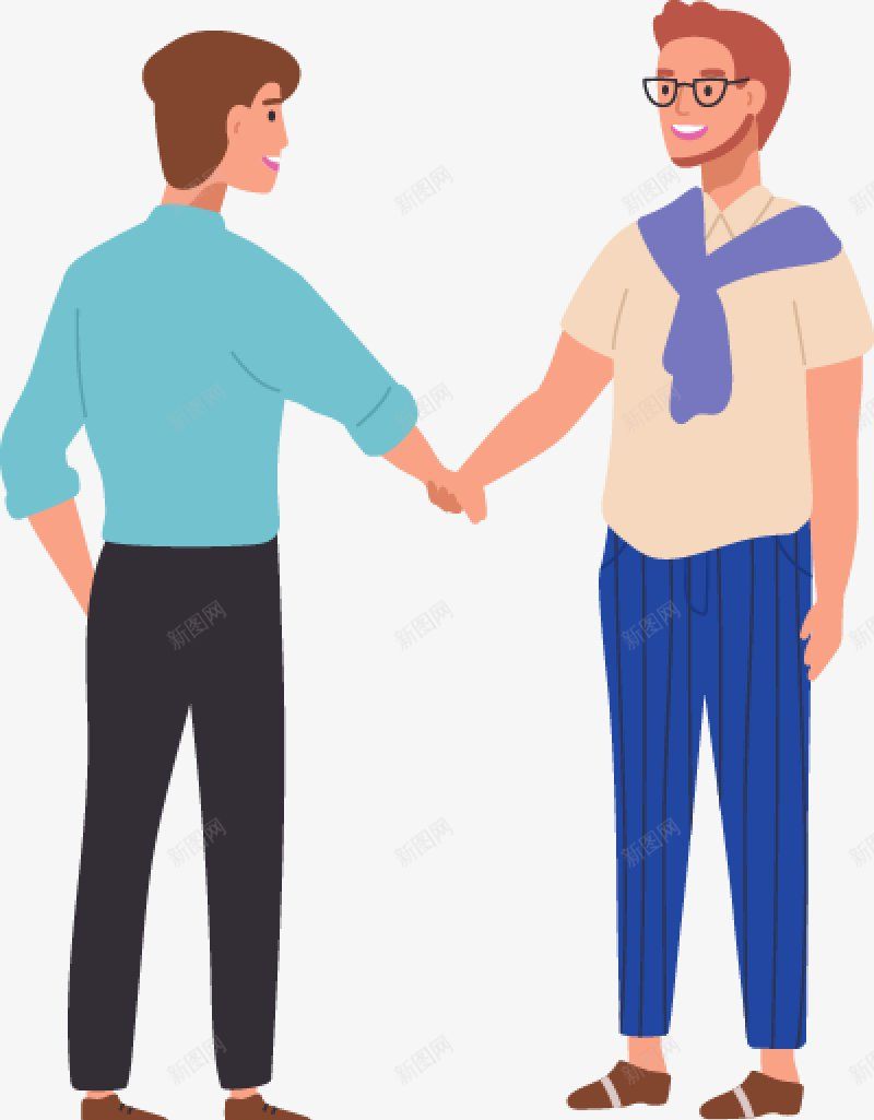 握手合作的2个人职场人士扁平等距插画人物合png免抠素材_88icon https://88icon.com 握手合作的2个人 职场人士免扣