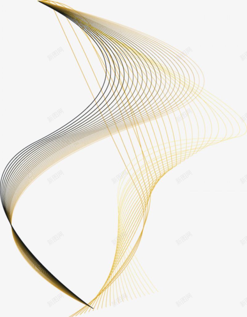 金色线条装饰创意透明png免抠素材_88icon https://88icon.com 透明 金色线条装饰创意