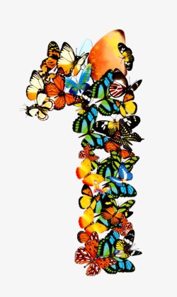 艺术数字创意蝴蝶数字131数字艺术素材