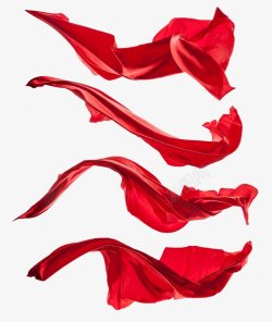 红色丝绸飘带丝绸丝带布料素材